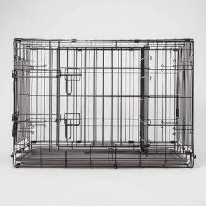 Wire Collapsible Dog Crate - M - Black - Boots & Barkley