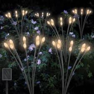 Sol R Brite Solar Firefly Garden Lights 4-Pack Swaying Outdoor Pathway Decor