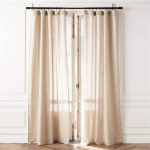 54x84 Light Filtering Linen Window Curtain Panel Cream - Threshold