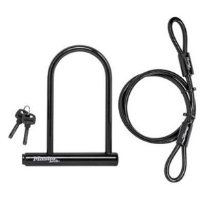 Master Lock 7.25 U Lock with Looped End Cable Bike Security
