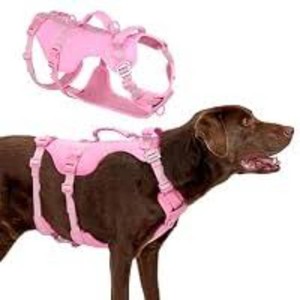 Arblina Escape-proof Dog Harness, Handle & Front Clip, Pink, Large