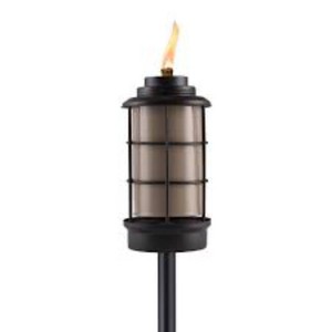 TIKI Brand 65 Inch Torch Metal Lantern Tan