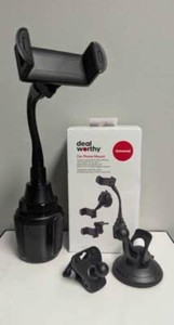Car Mount (2-in-1) Matte Finish 2 pk - dealworthy Black
