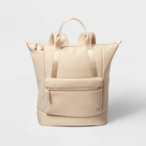 Faux Neoprene Tote Backpack - All In Motion Cream Water Repellent, 16