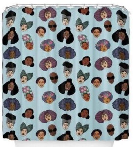 2 Black Hair Magic Shower Curtain Art by Dorcas Creates Magbadelo Society6