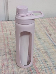 Blogilates Glass Protein Shaker Bottle With Silicone Sleeve 19 oz
