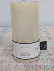 8 x 4 LED Flameless Black Wick Candle Cream - Threshold Wax, Home Decor, No Flame