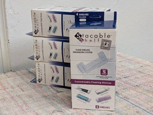 Stacable Shelf - 4 clear shelves, floating shelves, easy to clean