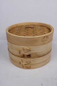 Helperware 8-Inch Bamboo Steamer 3-Piece Set