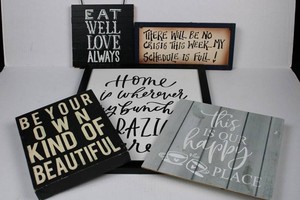 Decorative Wall Sign Mixed Lot - Inspirational Sayings (5pc)