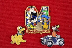 Walt Disney World Disney Character Pin Assortment (Lot of 3)