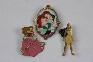 Disney Princess Character Enamel Pin Mixed Lot of 3