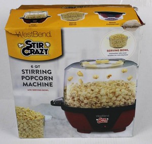 WestBend Stir Crazy 6 Qt Stirring Popcorn Machine With Serving Bowl (Not tested)