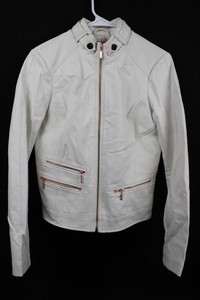 Guess Los Angeles Womens White Moto Jacket Size S