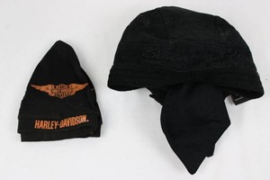 Harley-Davidson Skull Cap & Trapper Hat Mixed Lot of 2