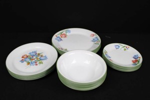 Floral Pattern Dish Set - Plates and Bowls