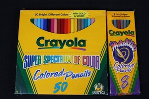 Crayola Colored Pencils - 50-Color Super Spectrum & 8-Color Metallic Mixed Lot