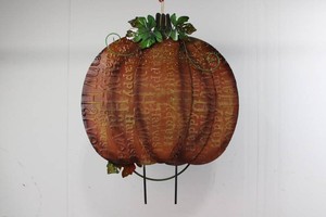 Metal Pumpkin Wall Decoration With Glitter Accents