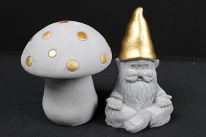 Mushroom & Gnome Concrete Garden Decor Set