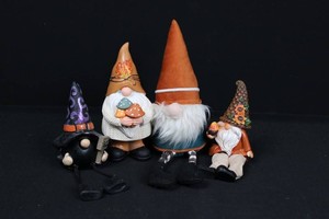 Decorative Seasonal Gnome Figurines - Mixed Group of 4