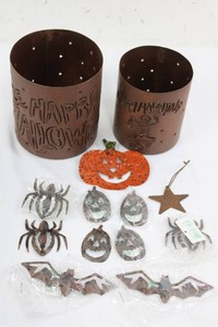 Spooky Hollow Halloween Rusty Tin Decor Mixed Lot