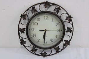 Decorative Metal Vine and Leaf Wall Clock - 24 Inch