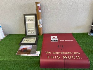 Mixed Lot - Farm Artwork, Brochures, Massey Ferguson Combine Banner