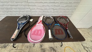 5 Tennis Racquets and 2 Bags