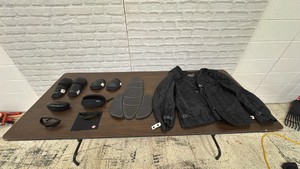 Motorcycle pads and protective gear and sunglasses