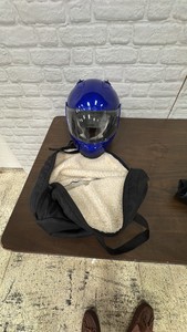 Motorcycle Helmet and Lambswool Storage bag