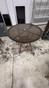 Wicker and Glass Patio Table with 2 Matching Chairs