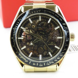 Invicta Objet D Art Automatic Mens Watch wSkeleton Dial-43mm, Gold