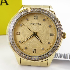 Invicta Wildflower Pro Diver Mens Watch-40mm Gold-Tone wPave Crystals
