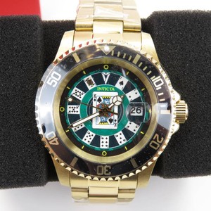 Invicta Pro Diver House of Cards Mens Watch KING Poker-40mm, Gold-Tone