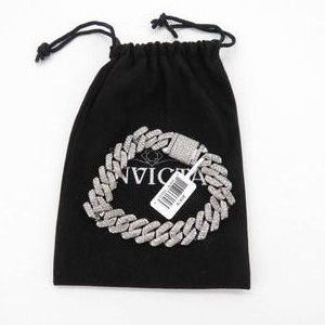 Invicta Elements Mens Ultra Iced Out Cuban Chain Bracelet, Silver-Tone