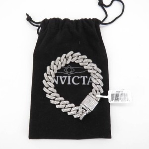 Invicta Elements Mens Ultra Iced Out Cuban Chain Bracelet, Silver-Tone