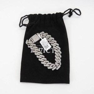 Invicta Elements Mens Ultra Iced Out Cuban Chain Bracelet, Silver-Tone