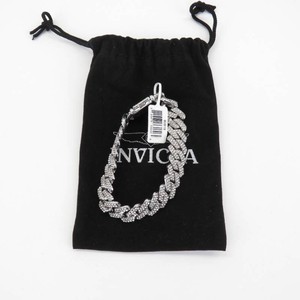 Invicta Elements Mens Ultra Iced Out Cuban Chain Bracelet, Silver-Tone