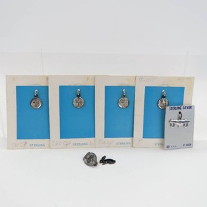 Grouping of Sterling Silver Pendants- Including Religious Pendants