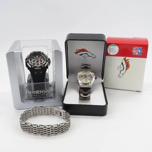 New Mens Armitron Watch, NFL Denver Broncos Watch & Bracelet