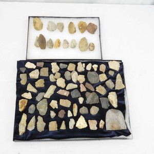 Grouping of Native American Points, Stone Tools, Rocks