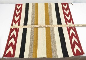 Vintage Southwestern-Style Woven Wool Saddle Blanket (Accent Rug)