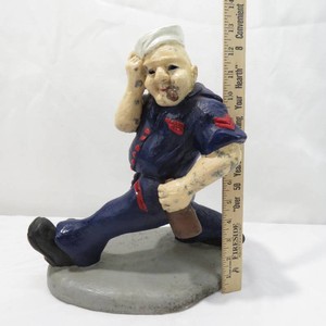 Vintage M. Roche Tuscany Studio 1973 Sailor NO EYES CREEPY Statue