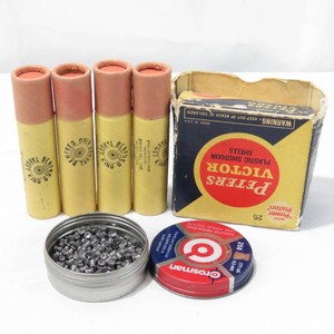 Grouping of Vintage Air Rifle Shot (Copper Coated) & Plastic Shotgun Shells