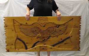 Vintage Minnesota Made Custom White Cedar Harley Davidson Wood Sign LARGE 60 x 28