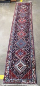Beautiful Large Hand-Knotted Wool Yalameh Oriental Runner Rug Persian 153 x 32 ITALY