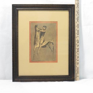 Vintage Framed Marino Marini Horse & Rider Lithograph 1953 Modern Italian Cubist Cubism