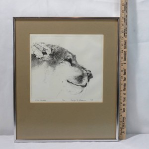 Vintage Limited Edition 2660 Utah Cougar Signed Carolyn D. Anderson 1969 Framed Art