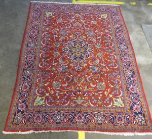 Stunning Hand-Knotted Vintage Mahal Wool Persian Rug 122 x 91