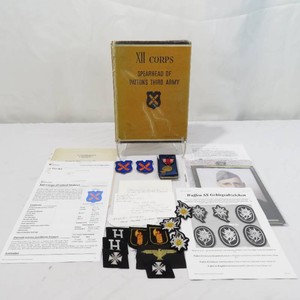 Rare XII Corps Pattons Third Army Book, Patches, Soldier Info, Medal and Original Military Photo Negatives